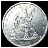 1840 Seated Liberty Half Dollar CLOSELY UNCIRCULAT