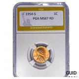 1954-S Wheat Cent PGA MS67 RD