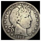 1912-D Silver Barber Half Dollar LIGHTLY  CIRCULA