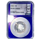1963 Roosevelt Dime NGC PF69 Cameo