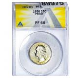 1956 Washington Silver Quarter ANACS PF66 PROOF