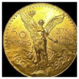1929 1.2057oz Gold 50 Pesos Mexico GEM BU