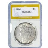 1886 Morgan Silver Dollar PGA MS63