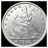 1854 Arrows Seated Liberty Half Dollar CHOICE  AU