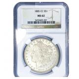 1885-CC Morgan Silver Dollar NGC MS62