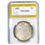 1890 Morgan Silver Dollar PGA MS64