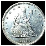 1875-S Silver Twenty Cents CLOSELY UNCIRCULATED
