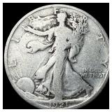 1921-D Silver Walking Liberty Half Dollar LIGHTLY