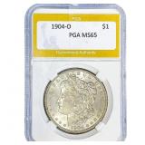 1904-O Morgan Silver Dollar PGA MS65