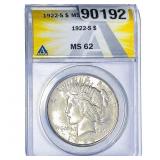 1922-S Silver Peace Dollar ANACS MS62