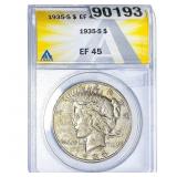 1935-S Silver Peace Dollar ANACS EF45