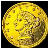 1905 Liberty Head Gold Quarter Eagle $2.50 CLOSELY