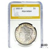 1921-D Morgan Silver Dollar PGA MS64