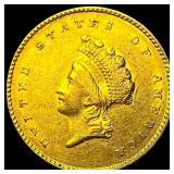 1855 Gold $1 Indian Princess Head Type 2 CLOSELY U