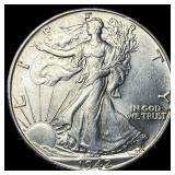 1942 Walking Liberty Half Dollar CLOSELY UNCIRCULA