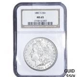1881-S Morgan Silver Dollar NGC MS65