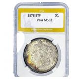1878 8TF Morgan Silver Dollar PGA MS62