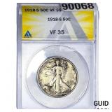 1918-S Walking Liberty Half Dollar ANACS VF35