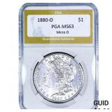1880-O Morgan Silver Dollar PGA MS63 Micro O