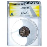 1931-D Wheat Cent ANACS EF45