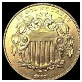 1867 Shield Nickel CLOSELY UNCIRCULATED