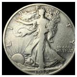 1938-D Silver Walking Liberty Half Dollar  LIGHTL
