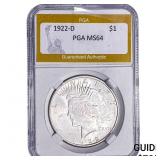 1922-D Silver Peace Dollar PGA MS64
