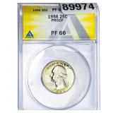 1956 Washington Silver Quarter ANACS PF66 PROOF