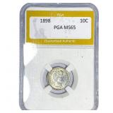 1898 Barber Dime PGA MS65