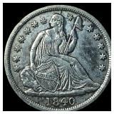1840 Seated Liberty Half Dime NEARLY UNCIRCULATED