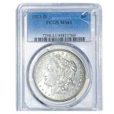 1921-D Morgan Silver Dollar PCGS MS61