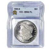 1880-S Morgan Silver Dollar ICG MS62 PL
