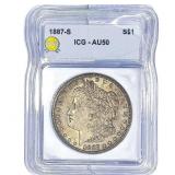 1887-S Morgan Silver Dollar ICG AU50
