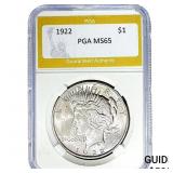 1922 Silver Peace Dollar PGA MS65