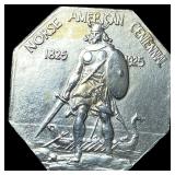 1925 Silver Norse-American Centennial Medal UNCIRC