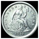 1857-O Silver Seated Liberty Dime CLOSELY UNCIRCUL