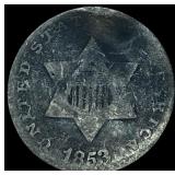 1853 Silver Three-Cent Piece NICELY CIRCULATED