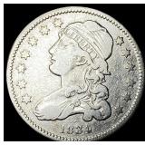 1834 Capped Bust Silver Quarter ABOUT  UNCIRCULAT