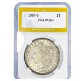 1887-S Morgan Silver Dollar PGA MS63