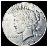 1928-S Silver Peace Dollar NEARLY UNCIRCULATED