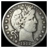 1912-D Silver Barber Half Dollar LIGHTLY  CIRCULA