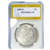 1889-O Morgan Silver Dollar PGA MS63+ PL