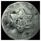 1851 Silver Three-Cent Piece NICELY CIRCULATED