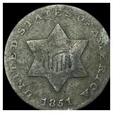 1851 Silver Three-Cent Piece NICELY CIRCULATED