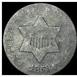 1853 Silver Three-Cent Piece NICELY CIRCULATED