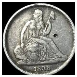 1838 Seated Liberty Dime NEARLY UNCIRCULATED