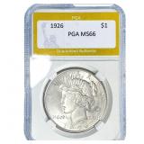 1926 Silver Peace Dollar PGA MS66
