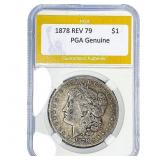 1878 REV 79 Morgan Silver Dollar PGA Genuine