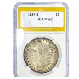 1887-S Morgan Silver Dollar PGA MS62