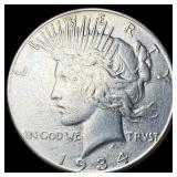 1934 Silver Peace Dollar ABOUT UNCIRCULATED